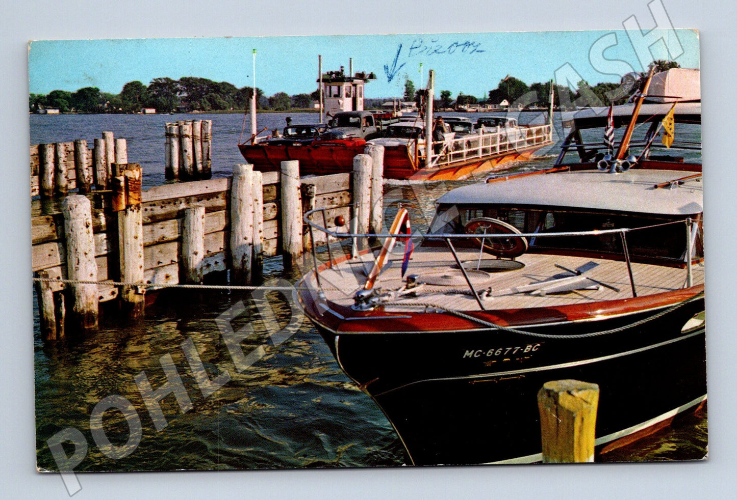 Pohlednice Michigan USA lodě přístav zaslaná do ČSSR (M19535)