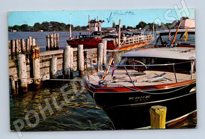 Pohlednice Michigan USA lodě přístav zaslaná do ČSSR (M19535)