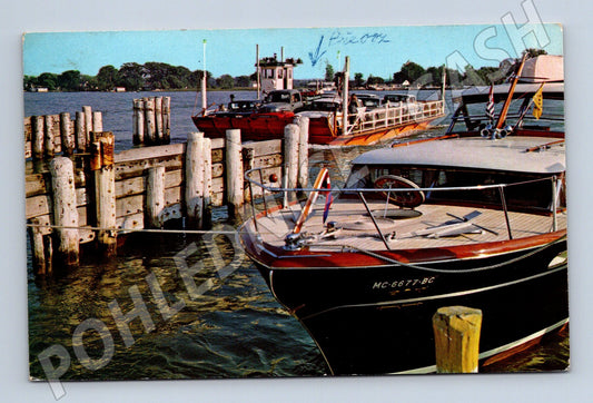 Pohlednice Michigan USA lodě přístav zaslaná do ČSSR (M19535)
