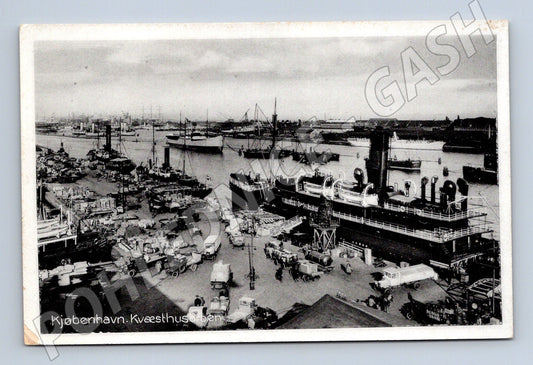 Pohlednice Kodaň Kvæsthusbroen parníky přístav (M19542)