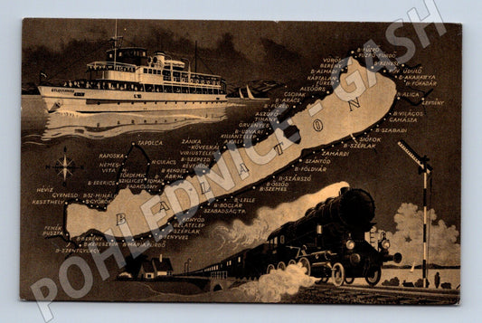 Pohlednice Maďarsko Balaton parník Beloiannisz parní lokomoti (M19545)