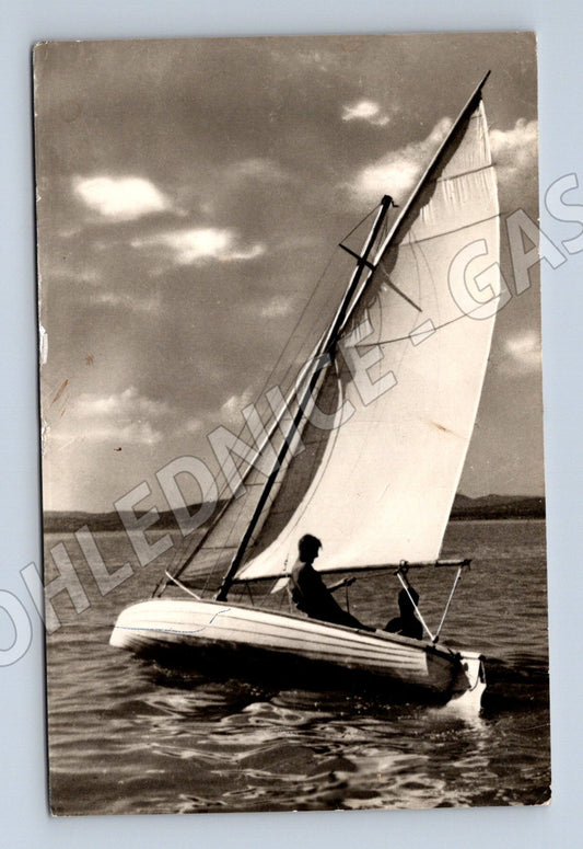 Pohlednice plachetnice Balatonu Maďarsko známka SIÓFOK (M19546)