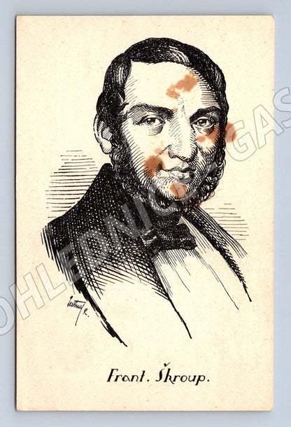 Pohlednice František Škroup portrét kresba R Peithner (M19560)
