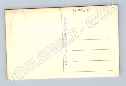 Pohlednice mladá dívka s houslemi ateliérová fotografie (M19571)