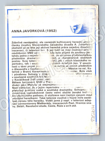 Pohlednice Anna Javorková slovenská herečka (M19583)