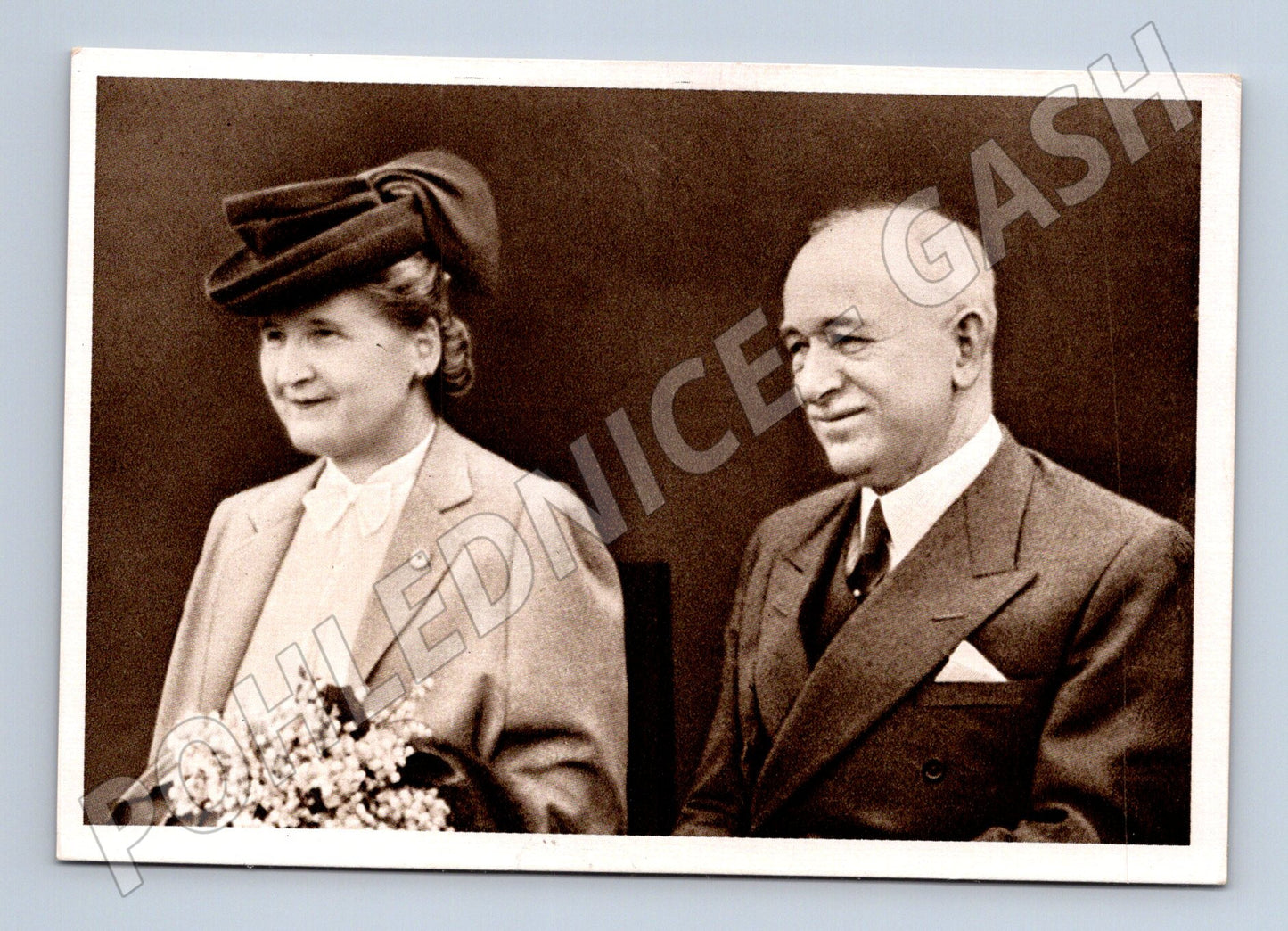 Pohlednice Dr Edvard Beneš a jeho choť historická neprošlá (M19602)