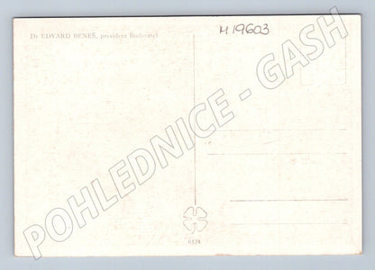 Pohlednice Edvard Beneš prezident přijímá květiny od dívek (M19603)