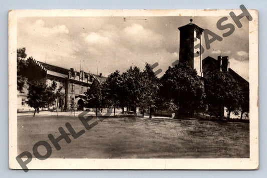 Pohlednice Plánice kostel zámek 1951 (M1962)
