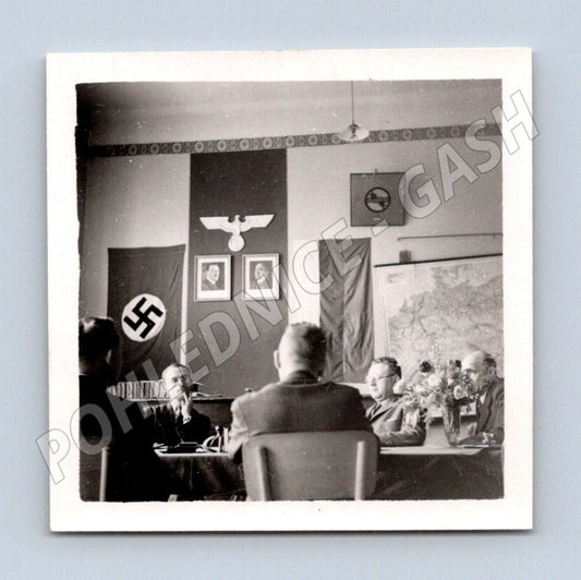 Pohlednice 2. světová válka nacistické jednání interiér histo (M19627)