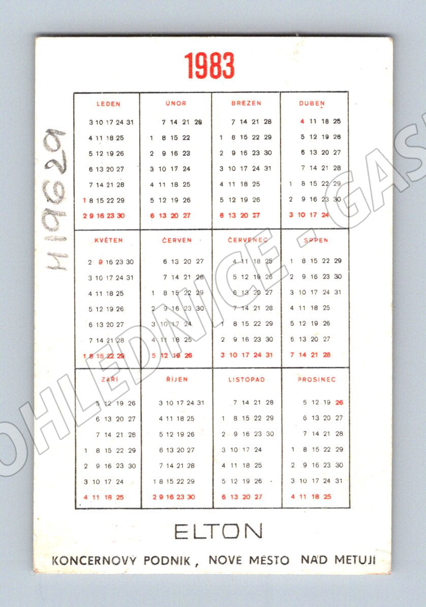 Kalendář Kalendářová ELTON s osobností 1983 (M19629)