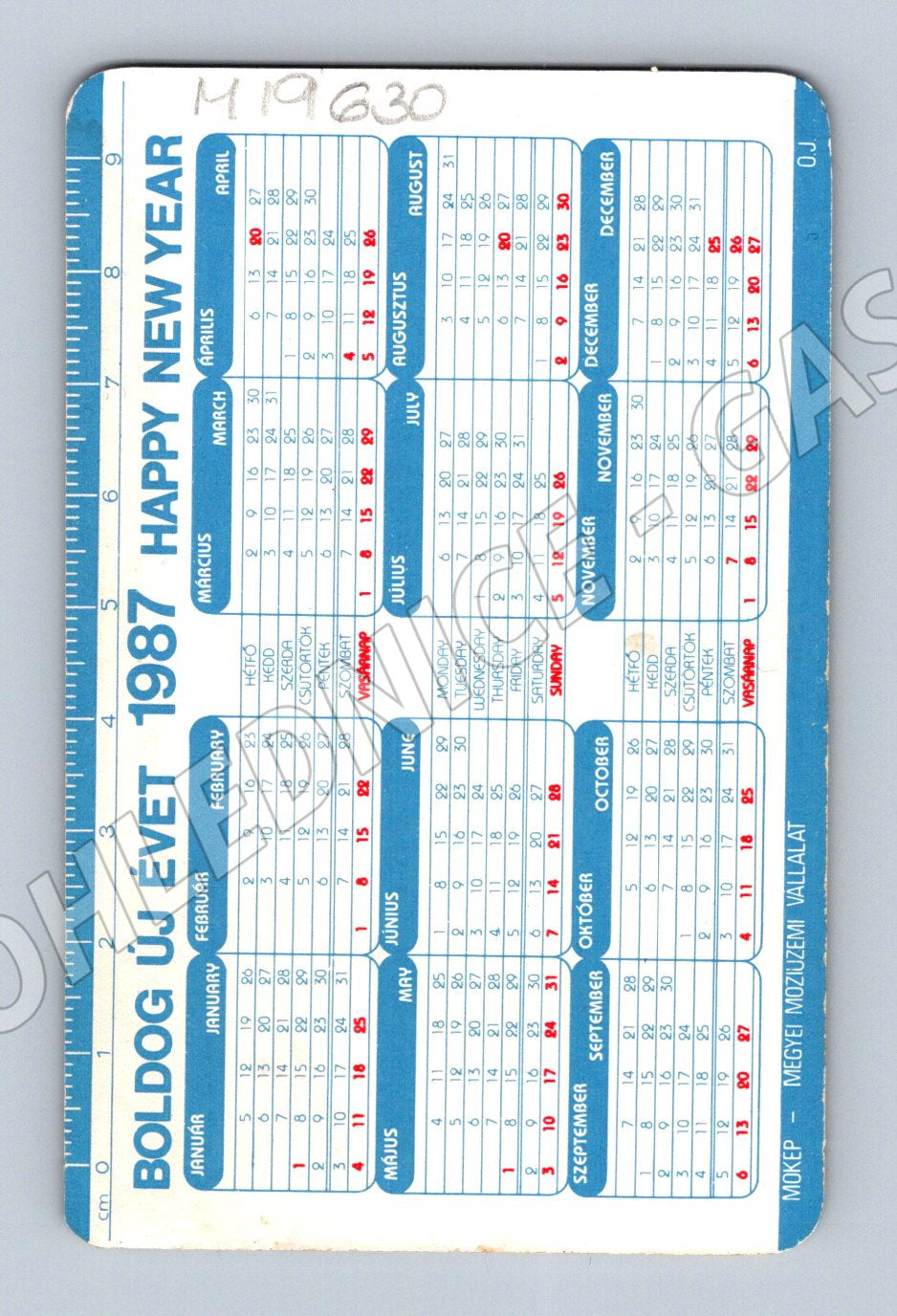 Ursula Andress s kalendářem 1987 (M19630)