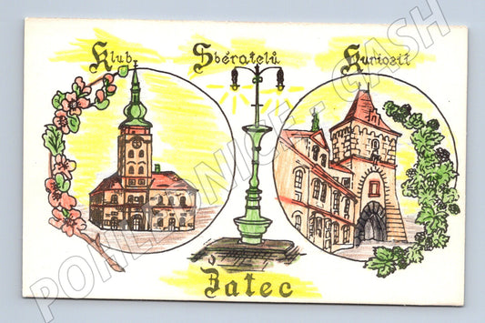Pohlednice Žatec kreslená Klub sběratelů kuriozit nepoužitá (M19635)