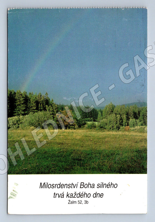 Pohlednice ČR duha les citát prošlá poštou 2002 (M19652)