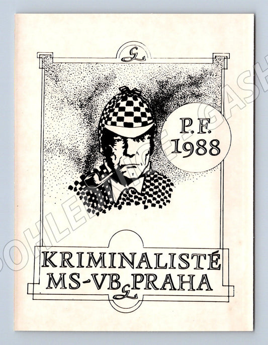 Pohlednice PF 1988 Kriminalisté MS-VB Praha detektivní motiv (M19657)