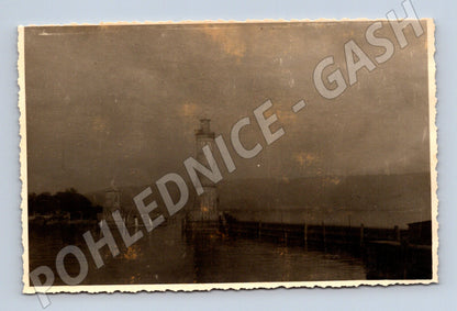 Pohlednice Starý přístavní maják a lev Bodamské jezero vodní  (M19668)