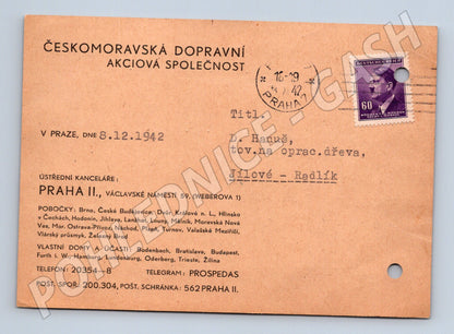 Pohlednice Českomoravská dopravní expedice zásilky Praha Dres (M19678)
