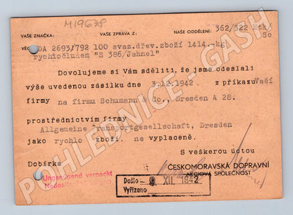 Pohlednice Českomoravská dopravní expedice zásilky Praha Dres (M19678)