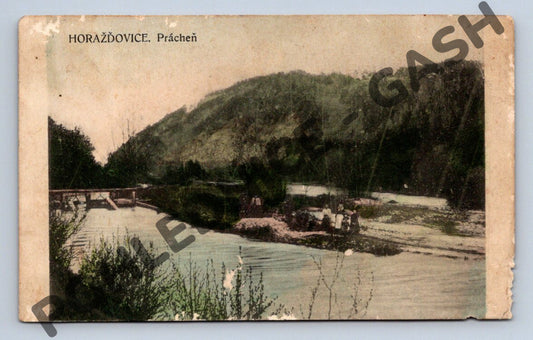 Pohlednice Horažďovice Prácheň kolorovaná 1908 (M1968)