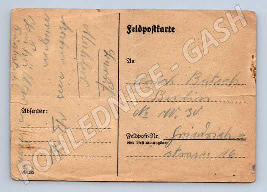 Pohlednice Feldpost 1 světová válka Německo Berlín (M19683)