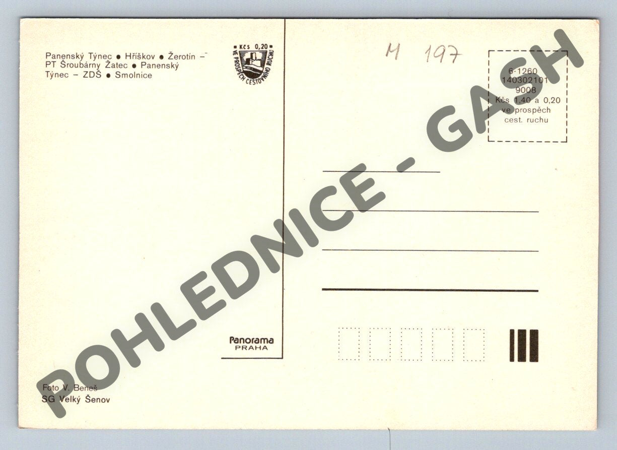 Pohlednice Panenský Týnec velký formát ČR (M197)