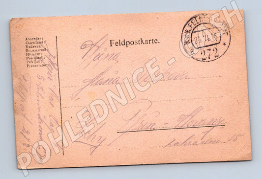Pohlednice Feldpost Pivín 272 1 světová válka 1918 (M19710)