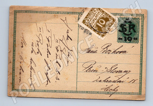 Pohlednice ČR do 1950 Klein-Slomay rukopis známky (M19712)