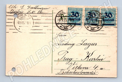 Pohlednice Německo Berlín hyperinflace poštovní razítka známk (M19723)