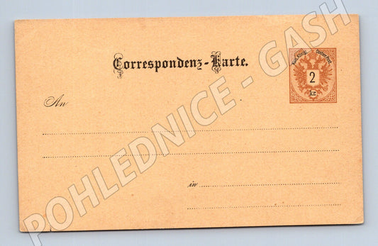 Pohlednice Rakousko-Uhersko korespondenční karta tisk 2 kr ne (M19725)