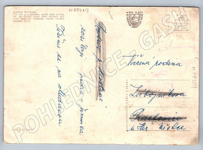 Pohlednice Slapská přehrada malý formát prošlá poštou (M19729)