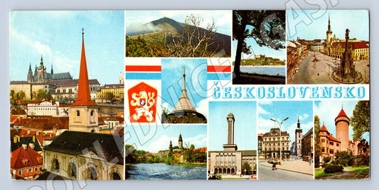 Pohlednice Víceobrázková Československo památky města (M19743)