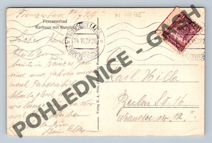 Pohlednice Františkovy Lázně Kurhaus 1929 (M1975)