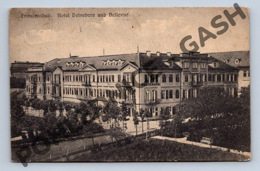 Pohlednice Františkovy Lázně Hotel Belvedere und Bellevue (M1976)