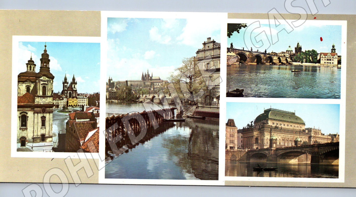 Pohlednice Praha Karlův most Národní divadlo Týnský chrám (M19764)