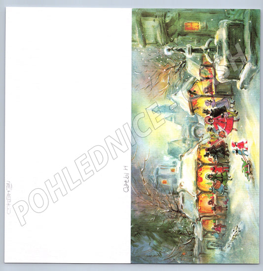 Pohlednice Vánoční trh nostalgie Německo 1988 (M19780)