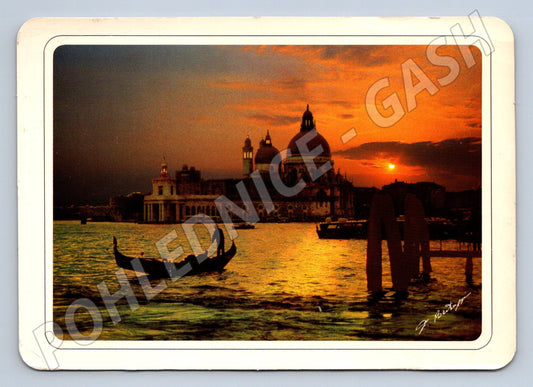 Pohlednice Benátky západ slunce gondola Santa Maria della Sal (M19787)