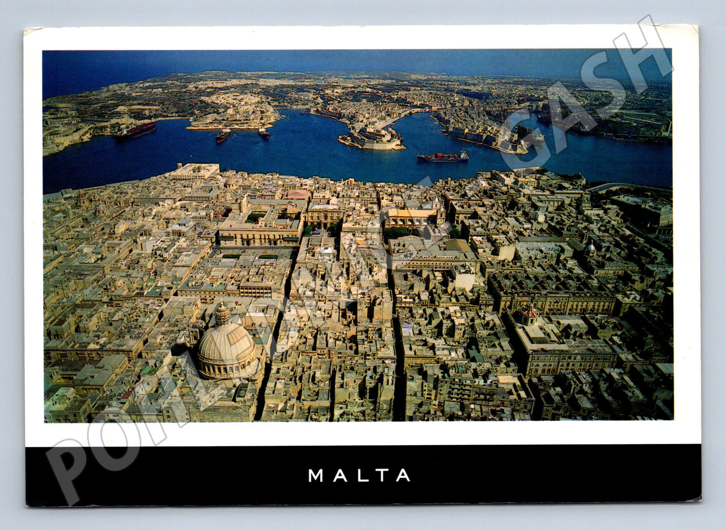 Pohlednice Malta letecký pohled na Vallettu s přístavem (M19788)