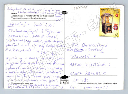Pohlednice Malta letecký pohled na Vallettu s přístavem (M19788)