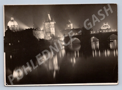 Pohlednice Praha Karlův most v noci (M19790)