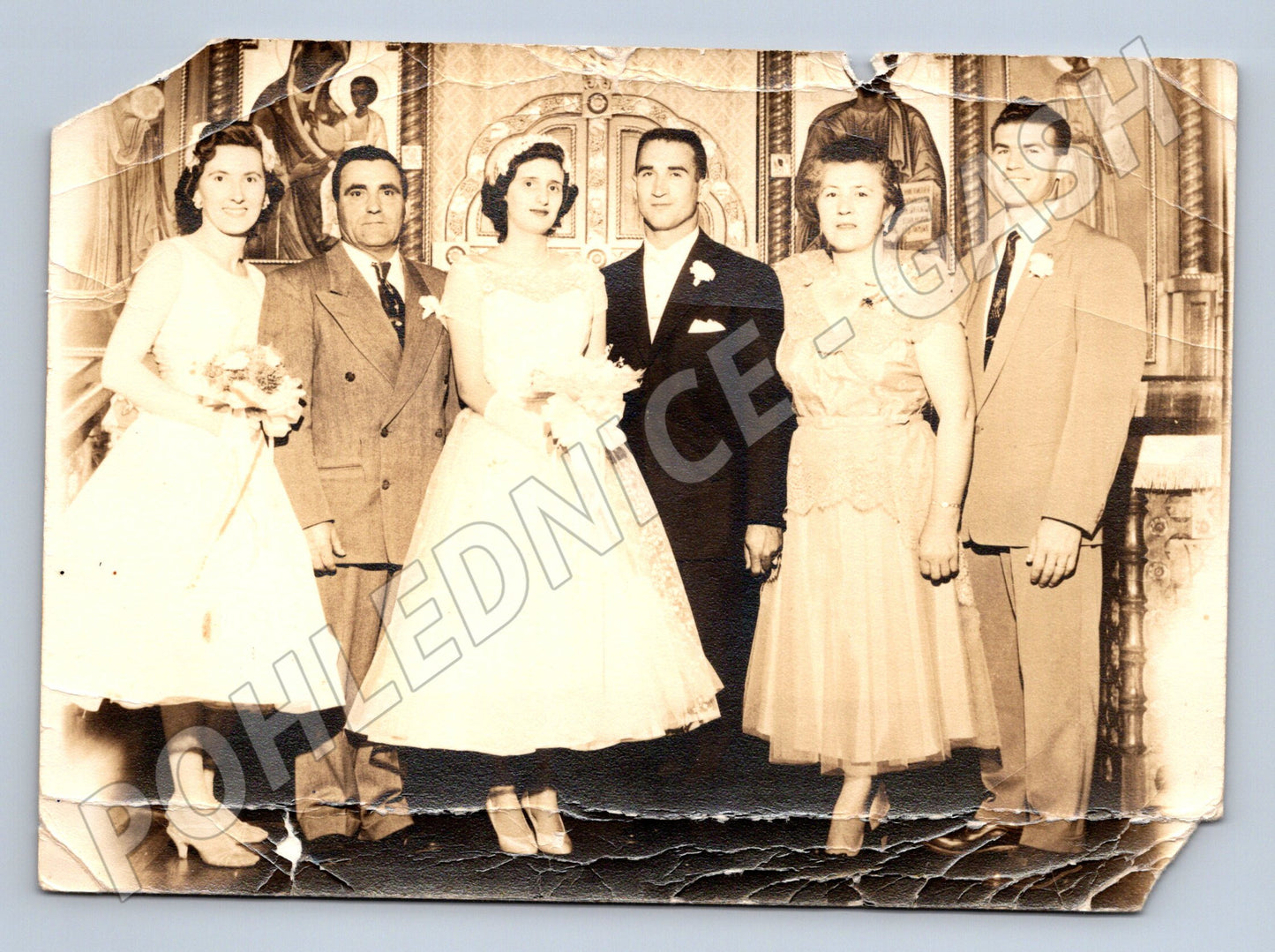 Pohlednice Svatební vintage černobílá 50 60 léta (M19798)