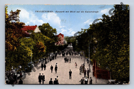 Pohlednice Františkovy Lázně Franzensbad Kurpark ČB (M1980)