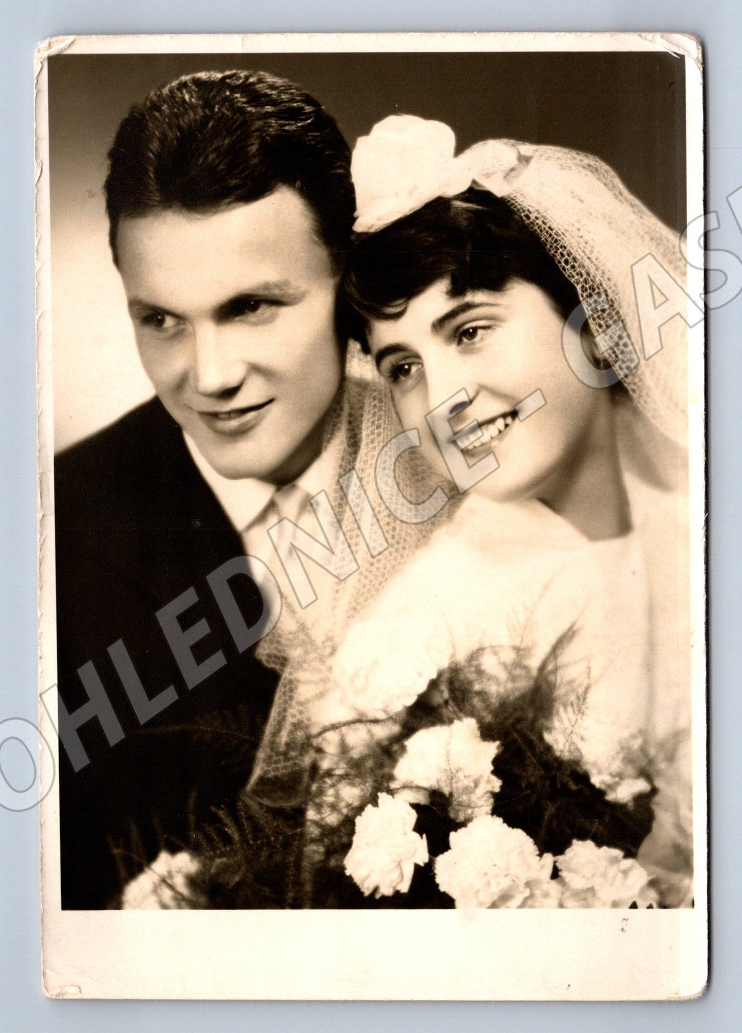 Pohlednice svatební černobílá fotografie (M19803)