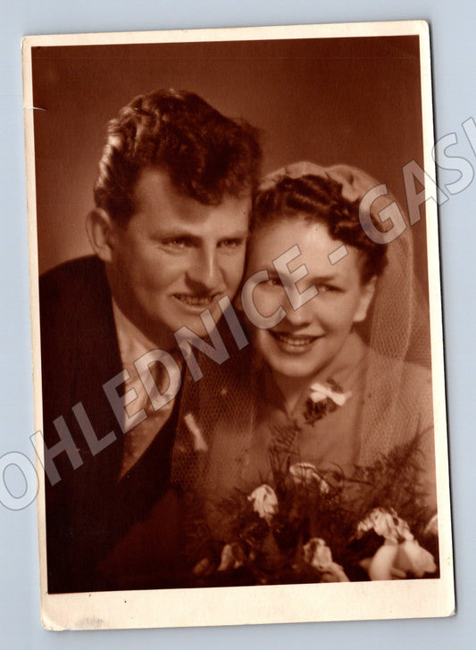 Pohlednice svatební novomanželé fotografie (M19804)