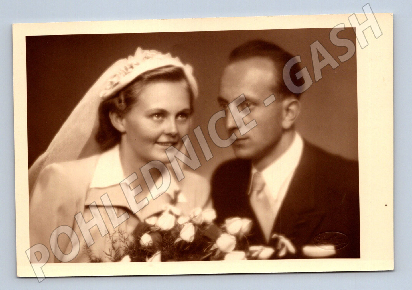 Pohlednice portrét novomanželů (M19807)