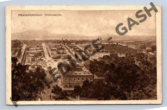 Pohlednice Franzensbad Františkovy Lázně celkový pohled (M1986)