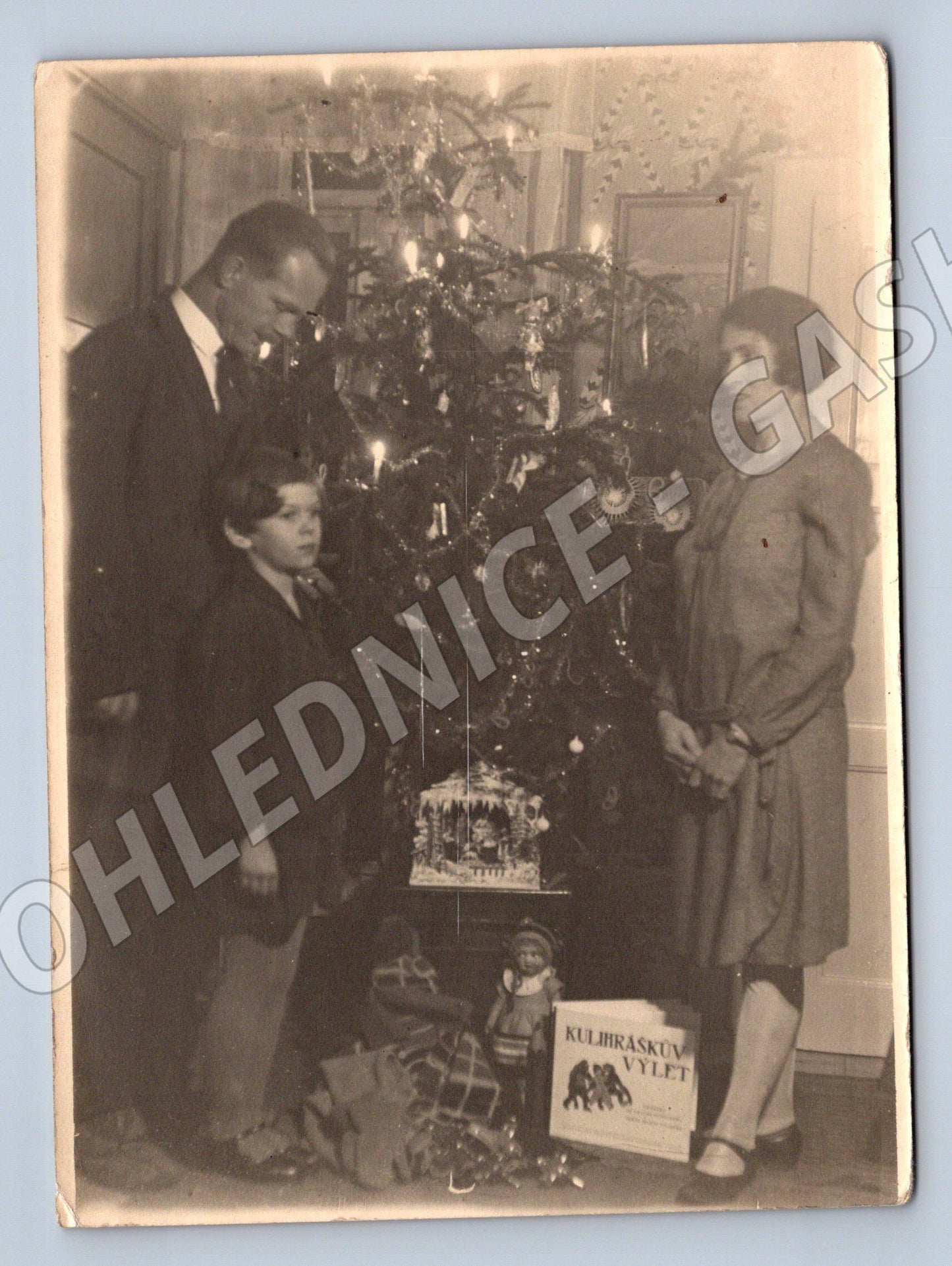 Pohlednice Vánoční rodinná ČR do 1950 malý formát (M19861)