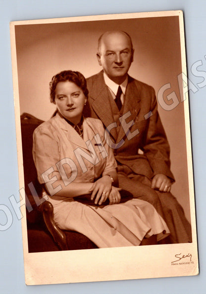 Pohlednice portrét dvojice Praha Seidl 1963 (M19873)