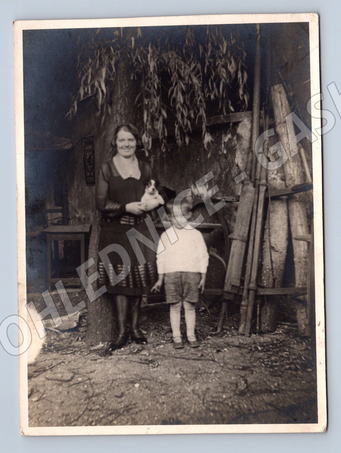 Pohlednice venkovská rodina etnografie první polovina 20 stol (M19876)