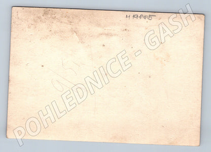 Pohlednice zimní krajina strom domek malý formát (M19885)