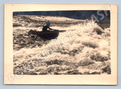 Pohlednice kanoista na peřejích vodní sporty historická (M19887)