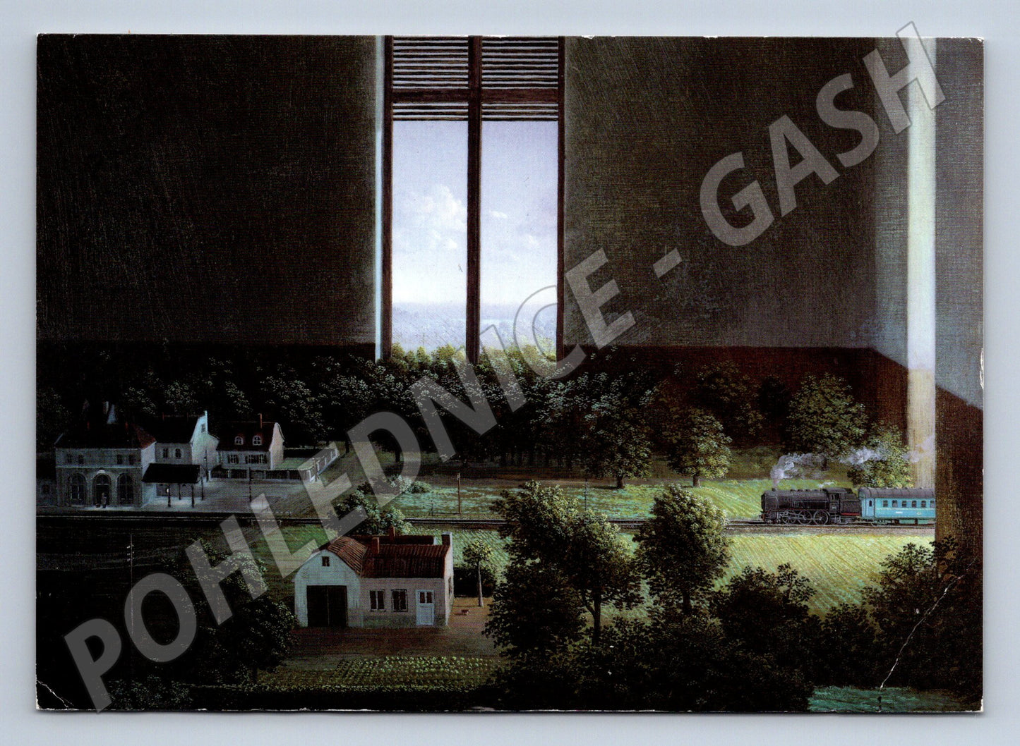 Pohlednice Michael Sowa surrealistický vlak Edition Inkognito (M19894)